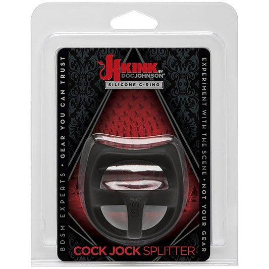 Kink Cock Jock Silicone Splitter Black - Cock Rings