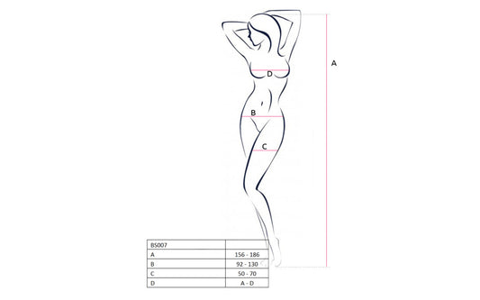 Passion Lingerie Fishnet Bodysuit With Open Crotch One Size Black Teddies and Bodysuits