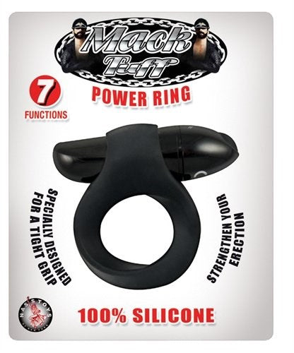 Mack Tuff Power Vibrating Cock Ring Black - Cock Rings