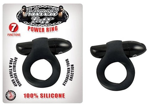 Mack Tuff Power Vibrating Cock Ring Black - Cock Rings