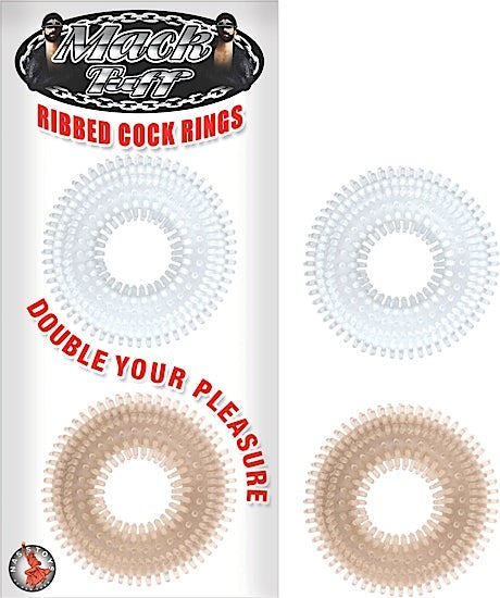 Mack Tuff Ribbed Cock Rings Clear and Smoke Cock Rings