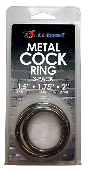 Manbound Cock Rings 3 Pack Metal Cock Rings