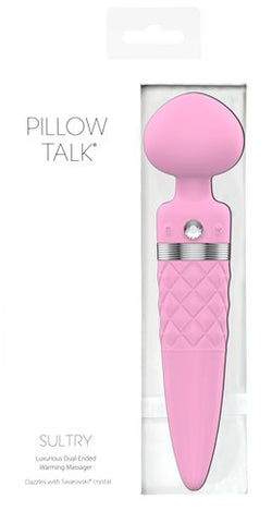 Pillow Talk Sultry Dual Ended Warming Body Wand Massager - Body Wands