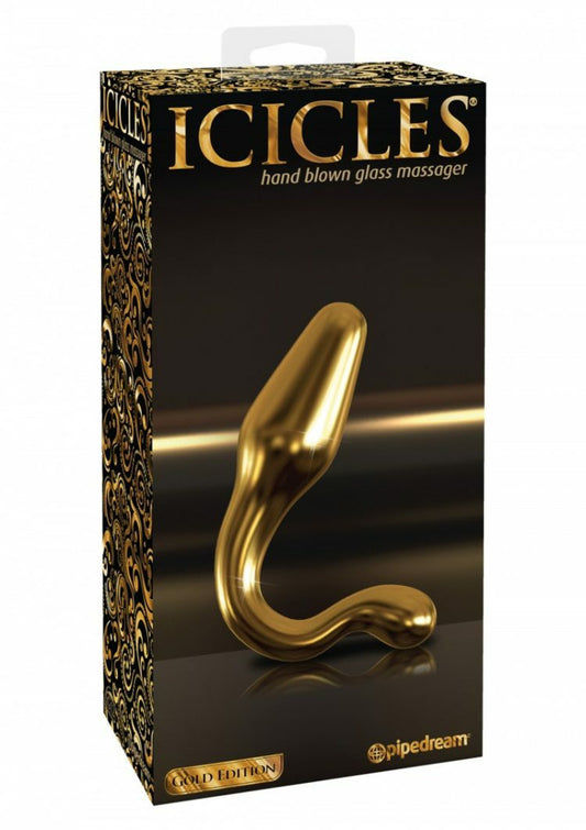 Pipedream Icicles Gold Edition G12 Glass Butt Plug - Glass Sex Toys