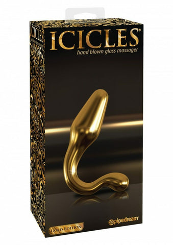 Pipedream Icicles Gold Edition G12 Glass Butt Plug - Glass Sex Toys
