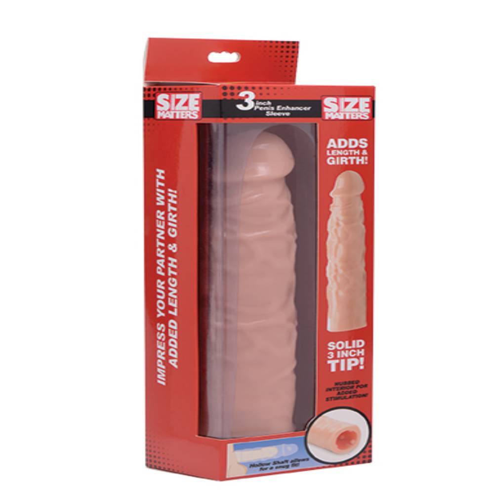 Size Matters 3 inch Mens Penis Enhancer Sleeve Pumps, Extenders and Sleeves