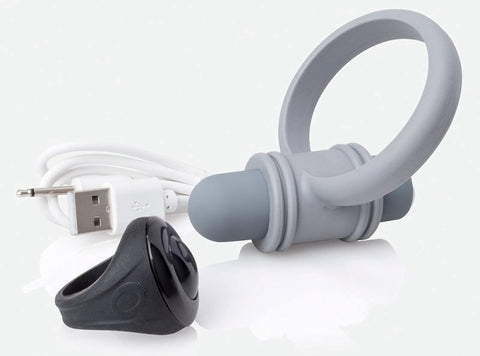 My Secret Screaming O Rechargeable Vibrating Ring Set Grey - Cock Rings