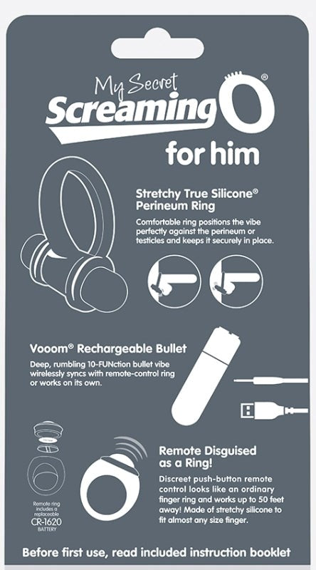 My Secret Screaming O Rechargeable Vibrating Ring Set Grey Cock Rings