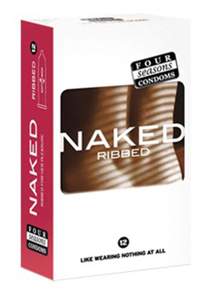 Naked Ribbed Condoms 12 pack Condoms