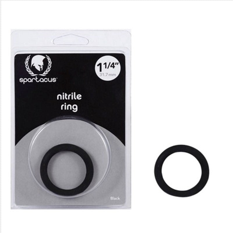 Nitrile C Ring - Black 1.25in Stretchy Cock Rings