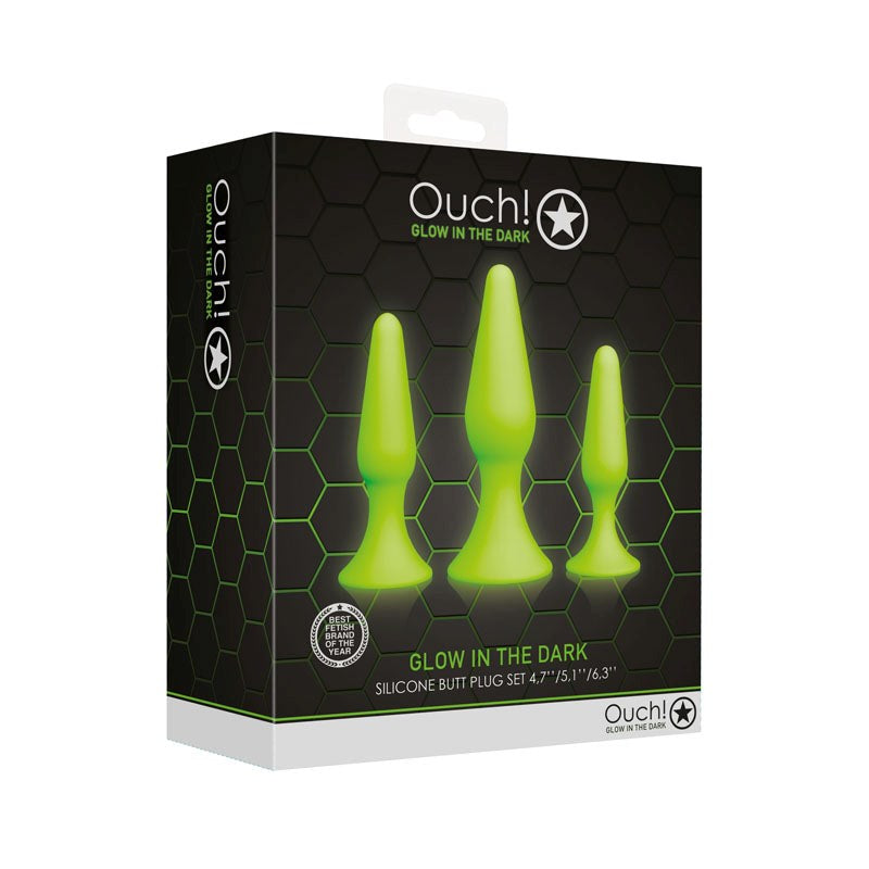 OUCH! Glow in Dark Butt Plug Set Butt Plugs