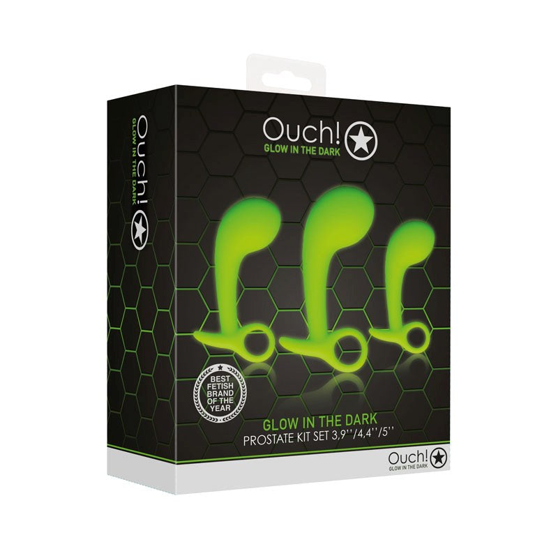 OUCH! Glow In Dark Prostate Kit - Set of 3 Prostate Toys