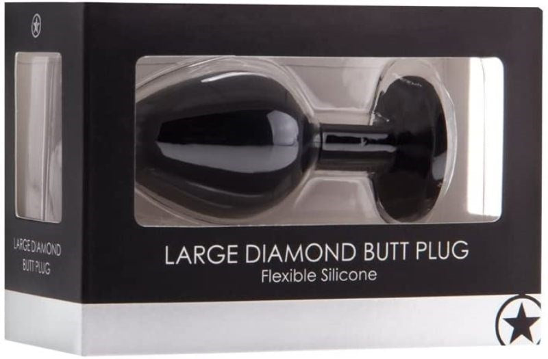 Ouch! Large Diamond Butt Plug Black Butt Plugs