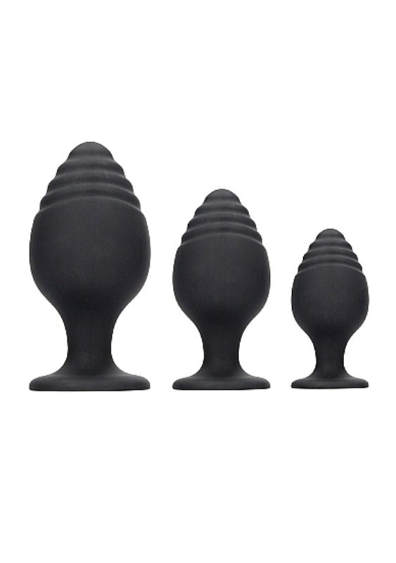 Ouch! Rippled Butt Plug Set Butt Plugs