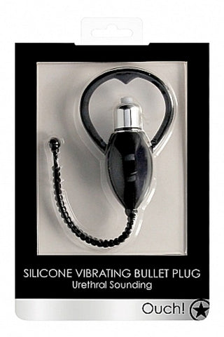 Ouch! Urethral Sounding Vibrating Bullet Plug - Cock Rings