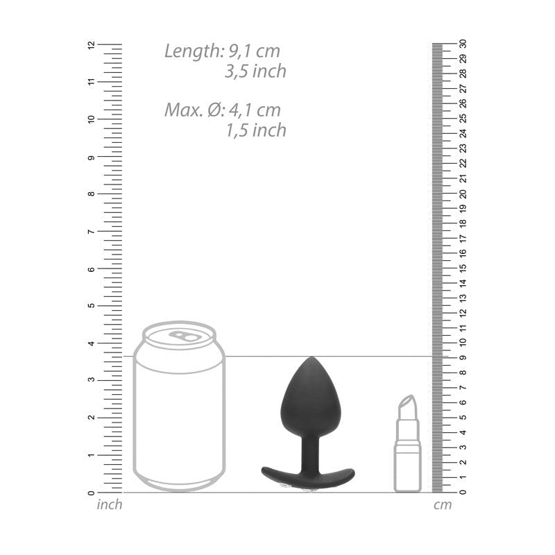 OUCH! XL Diamond Butt Plug With Handle - Black Butt Plugs