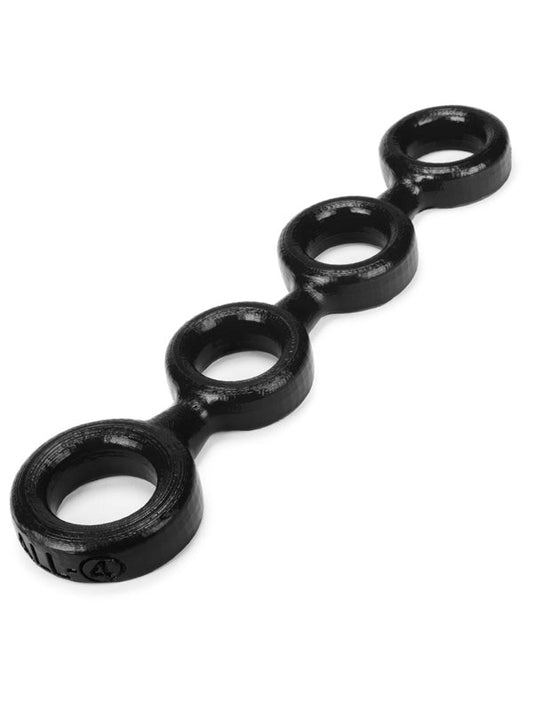 Oxballs 4-Ball Cock Ring With 3 Ballstretcher O/S - Cock Rings