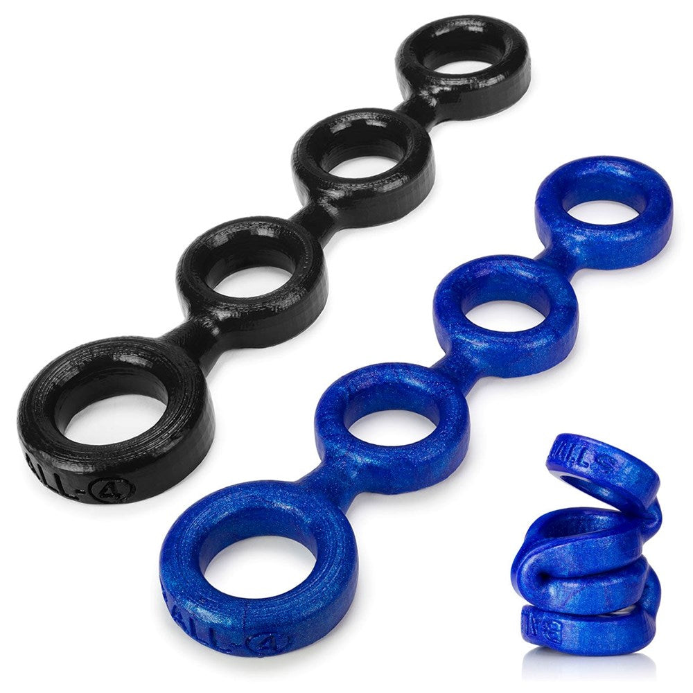 Oxballs 4-Ball Cock Ring With 3 Ballstretcher O/S Cock Rings