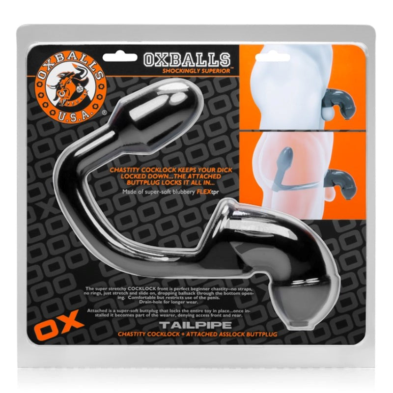 Oxballs Tailpipe Chastity Cocklock Plus Asslock Male Chastity