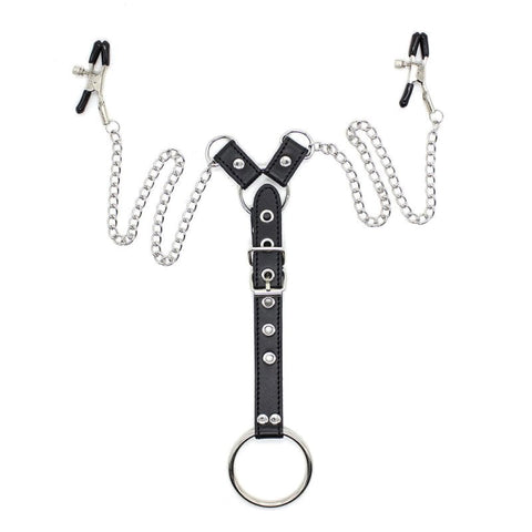 Penitentiary Nipple Clamps and Cock Ring Set - Nipple and Clit Clamps