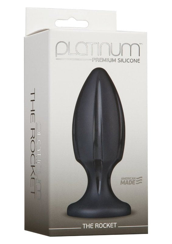 Platinum Premium Silicone The Rocket Black Butt Plugs