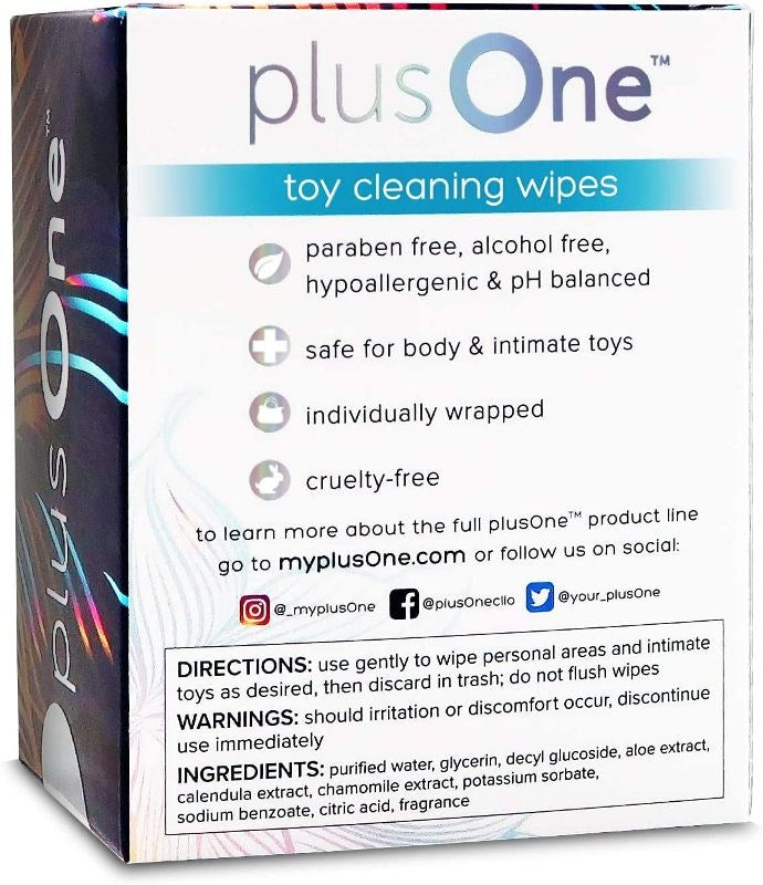 PlusOne Toy Cleaning Wipes Adult Toy Cleaner