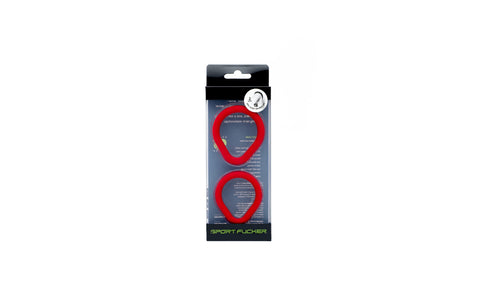 Sport Fucker 2 Pack Epic Hard On Silicone Cock Rings Kit Red - Cock Ring Sets