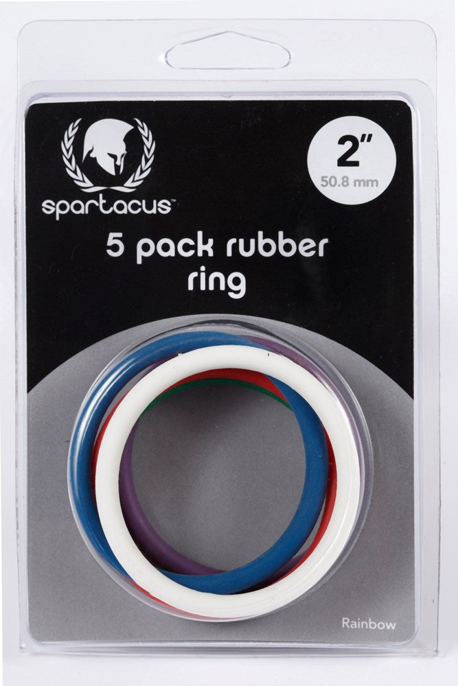 Rainbow Rubber Stretchy Cock Ring 5 Pack Cock Rings