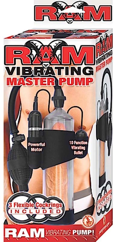 Ram Vibrating Master Mens Penis Pump Clear Pumps, Extenders and Sleeves