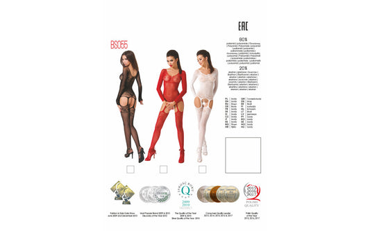 Passion Lingerie Classy and Sexy Womens Bodystocking BS055 One Size White - Body Stockings