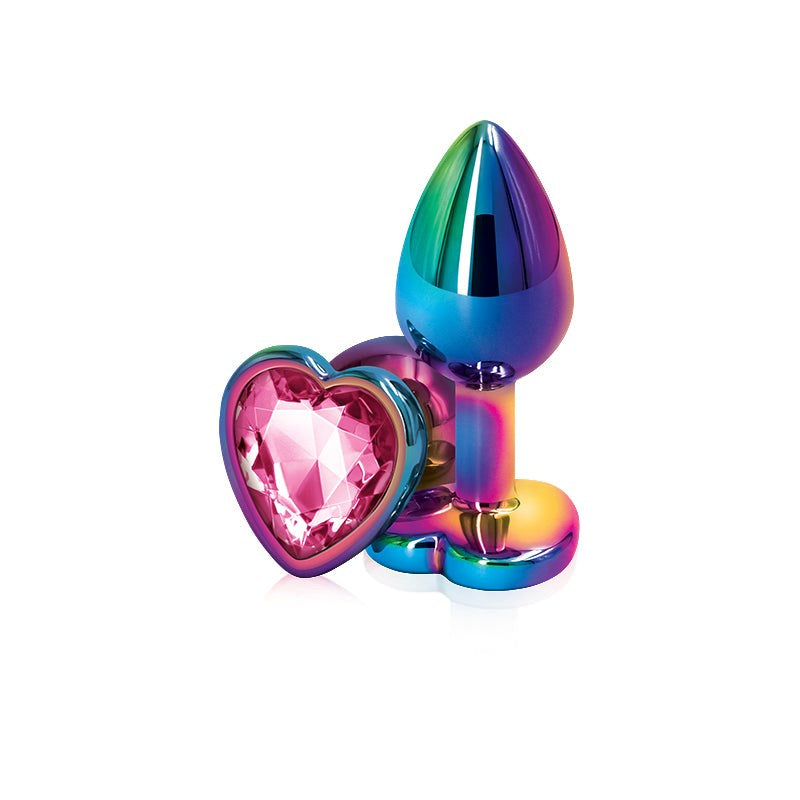 Rear Assets Multi Coloured Heart Butt Plugs