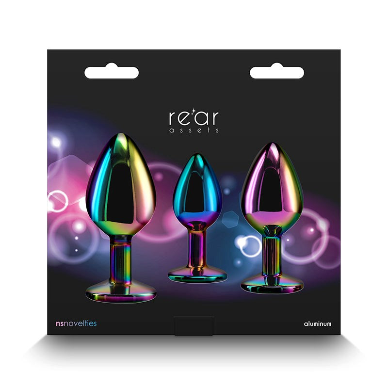 Rear Assets Trainer Kit- Multicolour Rainbow Gem Butt Plugs