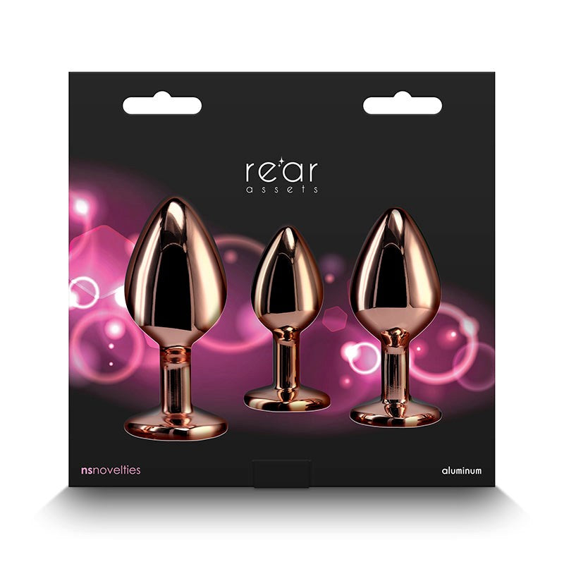 Rear Assets Trainer Kit- Rose Gold Pink Gem Butt Plugs