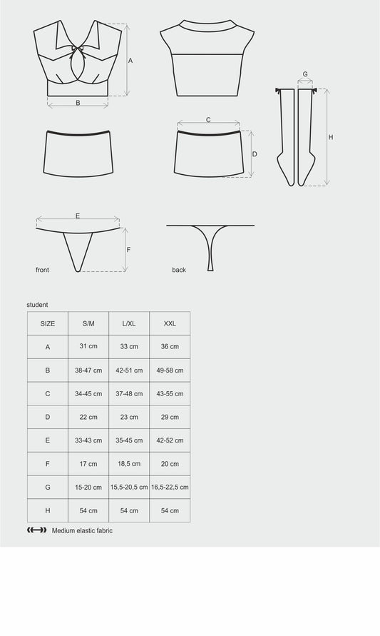 Obsessive Student 4 Piece Womens Costume - Fancy Dress Ups