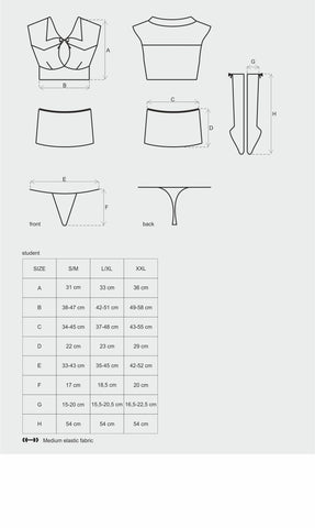 Obsessive Student 4 Piece Womens Costume - Fancy Dress Ups