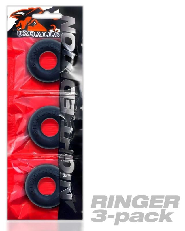 Ringer Cockring 3 Pack Special Edition Black Stretchy Cock Rings