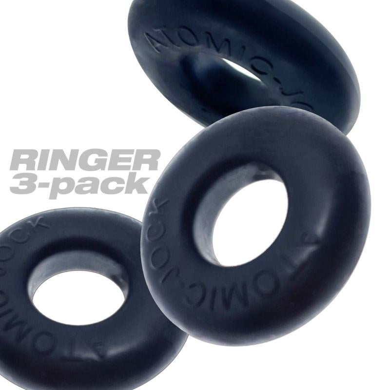 Ringer Cockring 3 Pack Special Edition Black Stretchy Cock Rings