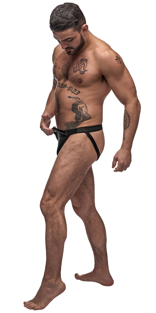 Male Power Grip and Rip Off Mens Jock Black - His Fetish