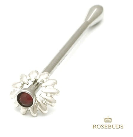 Rosebuds FlowerPin Red Cock Rings