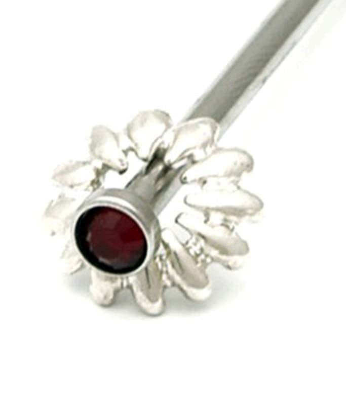 Rosebuds FlowerPin Red Cock Rings