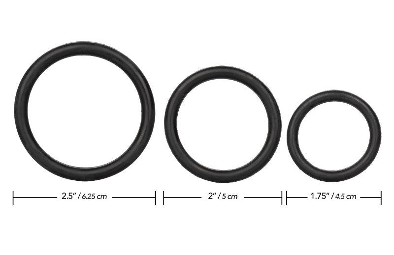 Rubber Ring Set Black 3 Stretchy Cock Rings