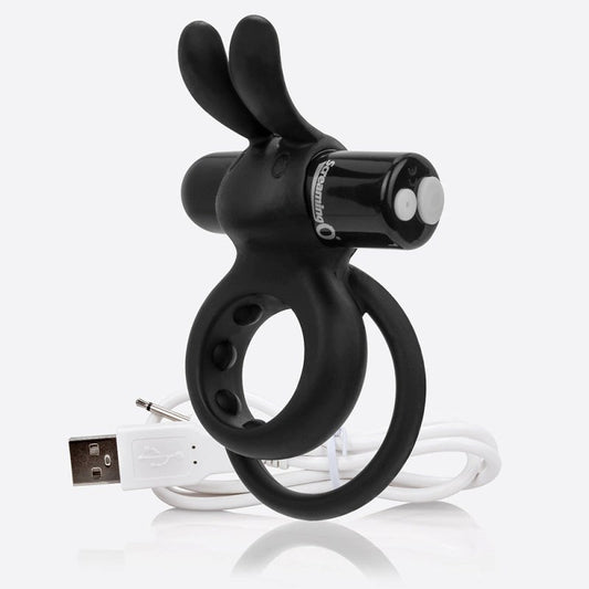 ScreamingO Charged Ohare Vibrating Rabbit Cock Ring Black Cock Rings