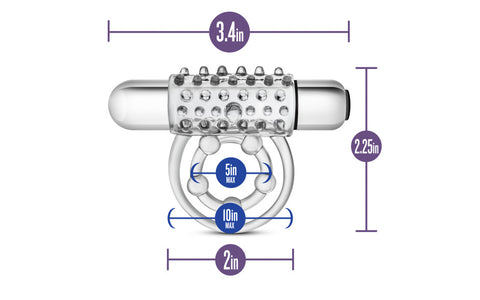 Stay Hard Super Clitifier Vibrating Cock Ring Clear - Vibrating Cock Rings