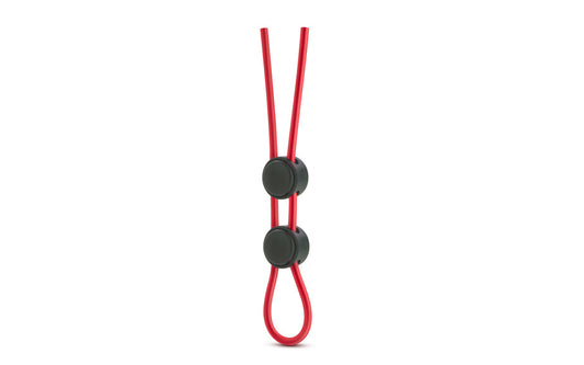 Stay Hard Silicone Double Loop Lasso Style Cock Ring Red - Cock Rings