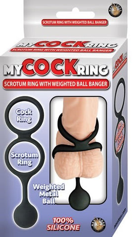Scrotum Ring with Weight Ball Banger - Cock Rings