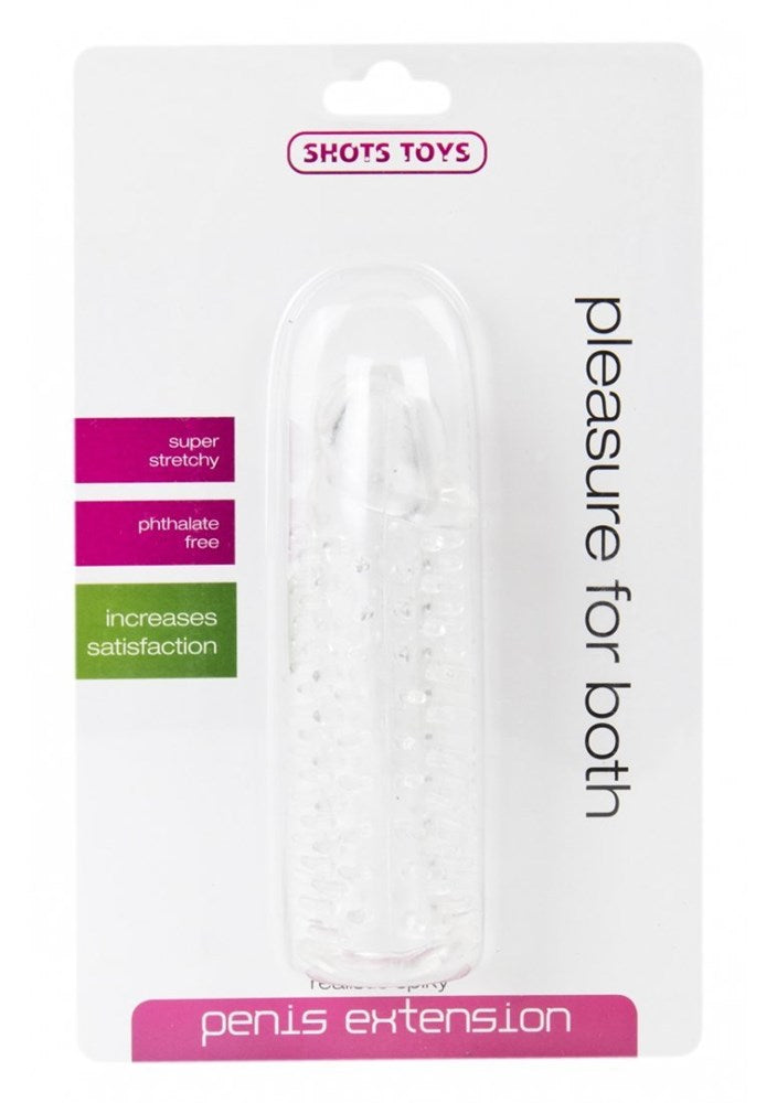 Shots Toys Realistic Spikey Penis Extension Transparent Pumps, Extenders and Sleeves