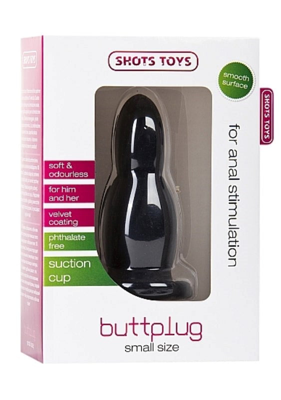 Shots Toys Small Silicone Butt Plug Black Butt Plugs