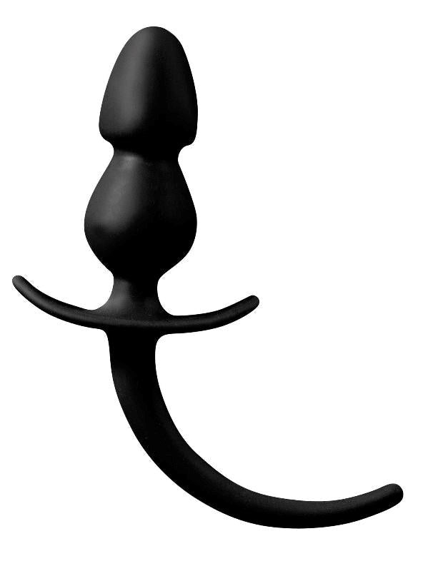 Shove Up 4" Black Silicone Butt Plug with Tail Butt Plugs