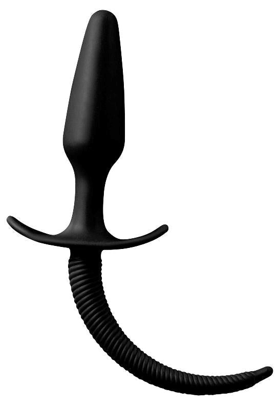 Shove Up 4 Inch Silicone Butt Plug with Tail Black Butt Plugs