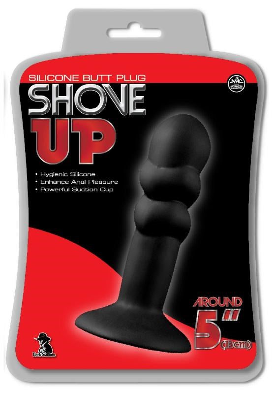 Shove Up 5" Silicone Butt Plug with Suction Cup Black Butt Plugs